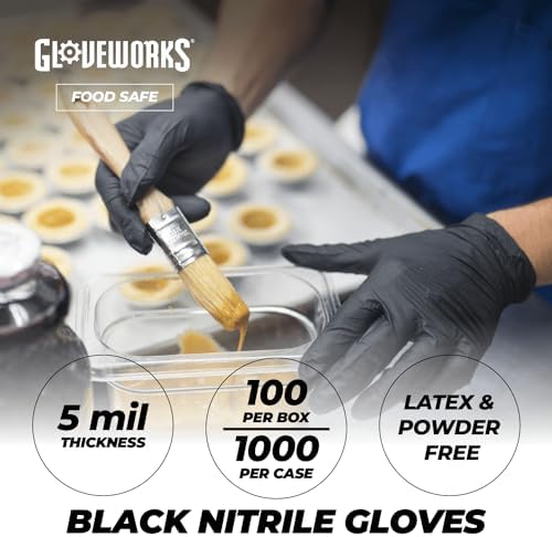 GLOVEWORKS Black Nitrile Gloves