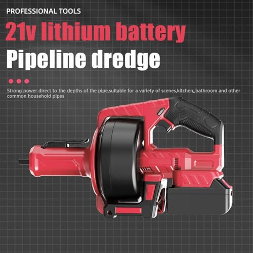 Cordless Electric Drain Auger Red