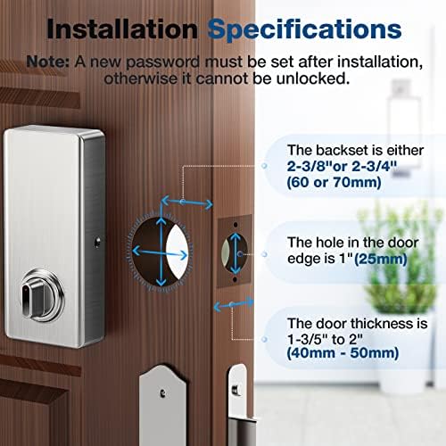 Fingerprint Deadbolt Smart Lock with 6-in-1 Unlock Options