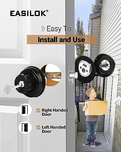 Twist-to-Lock Deadbolt Lock Black 1-Pack