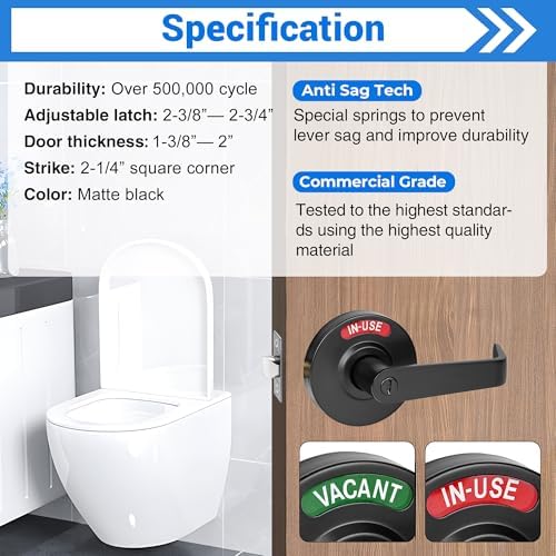 Privacy Indicator Door Lock for Immediate Occupied RedGreen Signal