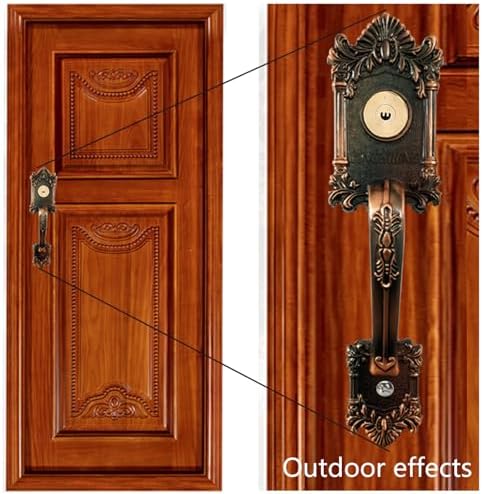 Ancient Red Copper Zinc Alloy Entry Door Lock Set