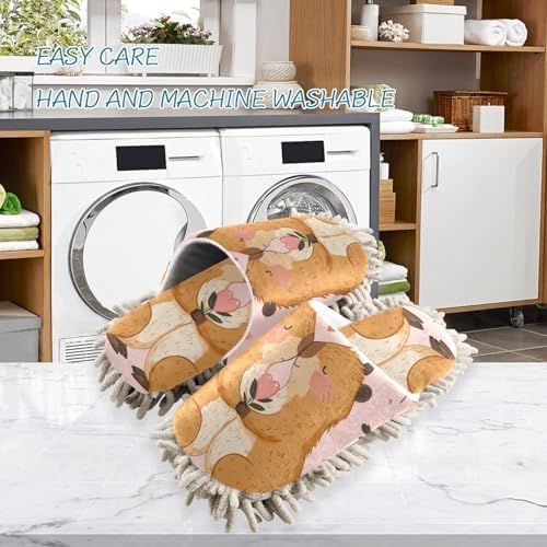 FLildon Microfiber Mopping Slippers - Soft Washable Time-Saving for Households