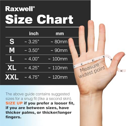 Raxwell Orange Nitrile Gloves - Heavy Duty Puncture Resistance for Mechanics and Spiel