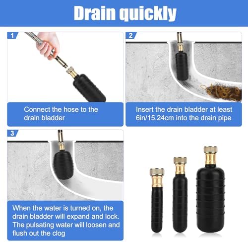3-Piece Drain Bladder Kit for Effective Drain Cleaning