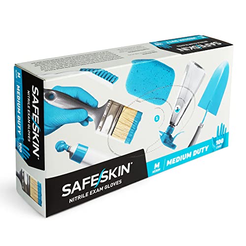 SAFESKIN Nitrile Exam Gloves Powder-Free for Food Handling Cleaning 100 Count