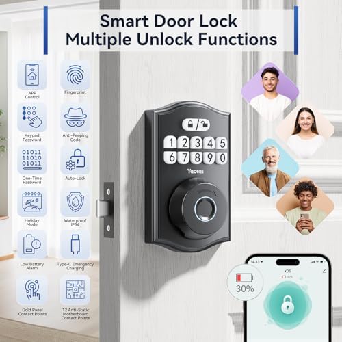 Yeolet Keyless Entry Deadbolt with App Control