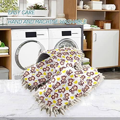 Monkey Bananas Mop House Slippers - Easy Floor Cleaning Ergonomic Design Machine Washable