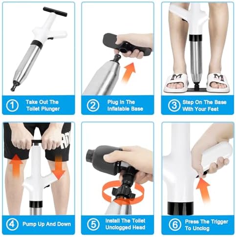 High-Pressure Air Toilet Plunger Drain Clog Remover