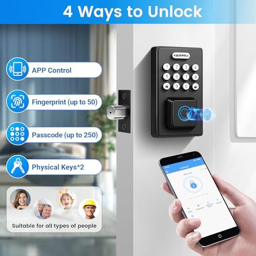 Secure Front Door Lock with Fingerprint Keypad for Home Apartment Use