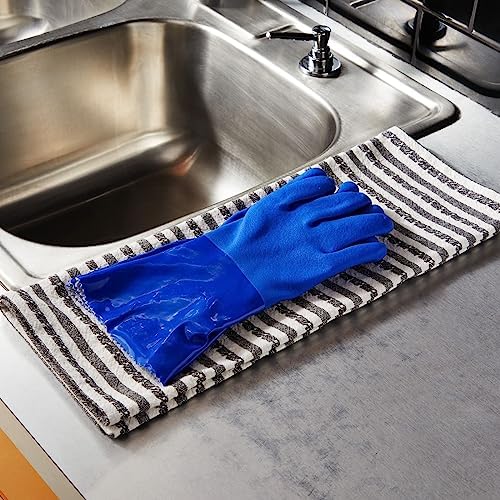 2 Pairs Latex-Free Cleaning Gloves for Kitchen Cleaning Blue