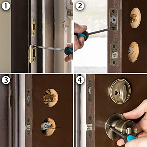 Master Lock Single Cylinder Door Lock with Tulip Knob Antique Brass TUCO0605