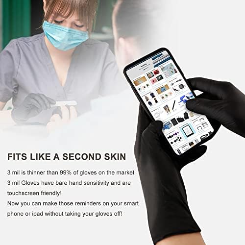 AGAG Black Nitrile Gloves 100PCs Dispensable Masks