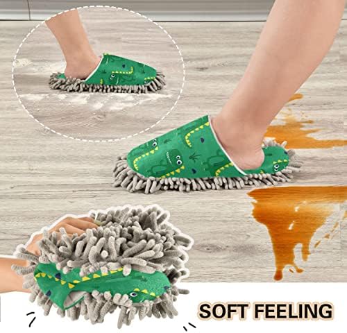 Premium dinosaur mop slippers for easy floor cleaning