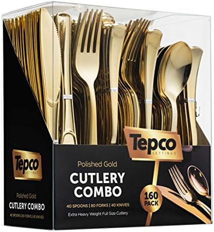 Tepco Settings 160-Piece Plastic Flatware Set