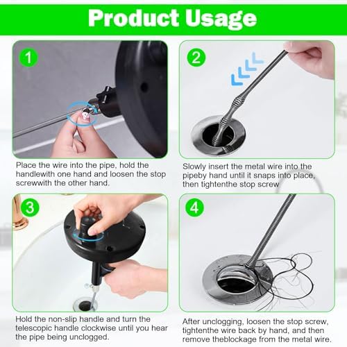 33 Ft Drain Snake Auger for Home Use