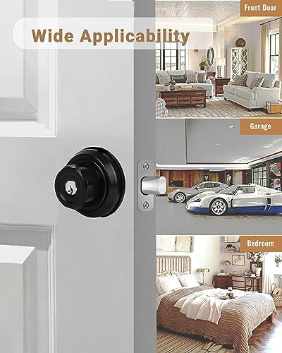 Twist-to-Lock Deadbolt Lock Black 1-Pack