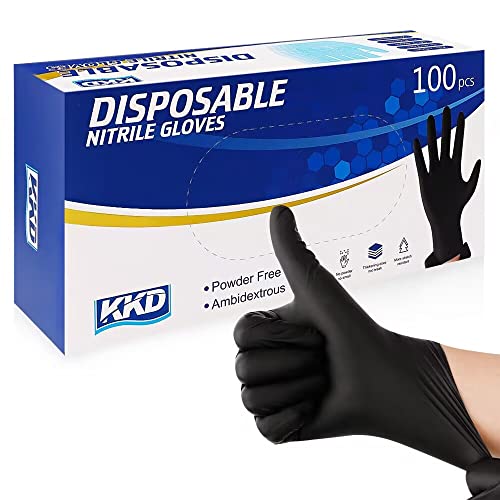 KKD Nitrile Gloves 100 Count Black