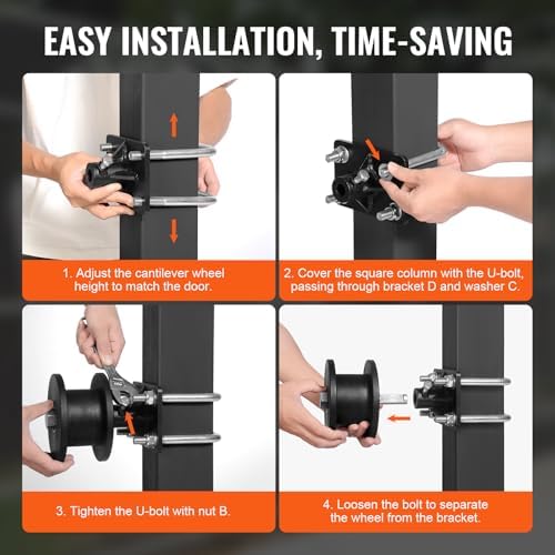 VEVOR Heavy Duty Sliding Gate Kit with 4 Track Wheels
