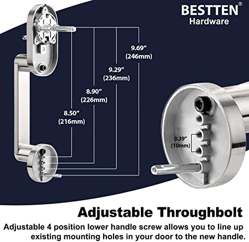 BESTTEN Front Entry Door Handle Set - Heavy Duty with Satin Nickel Finish