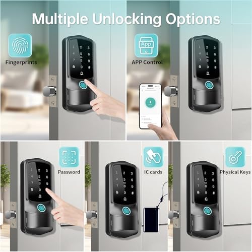 Multi-Function Smart Door Lock with Fingerprint App Control