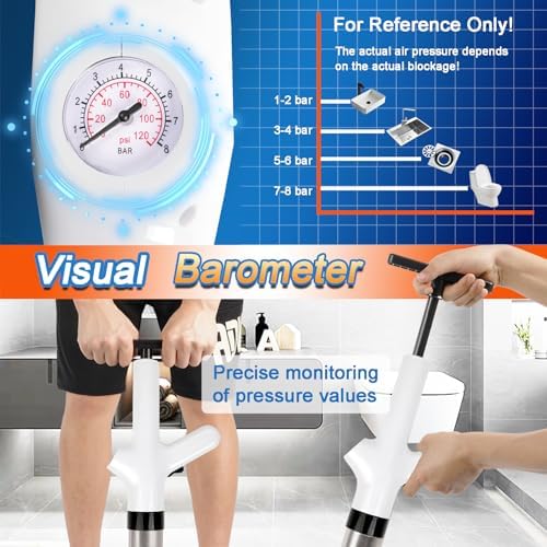 High-Pressure Air Toilet Plunger Drain Clog Remover