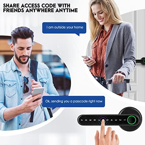 Fingerprint Door Lock Black