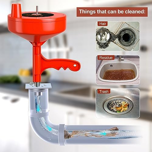 Kinglev Drain Auger 25ft Flexible Snake with Drill Adapter