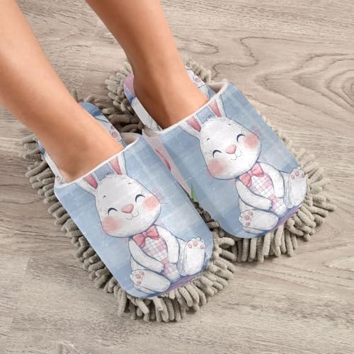 Washable Microfiber Mop Slipper for MenWomen Soft Noiseless Floor Cleaning Tool