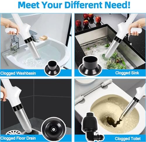 High-Pressure Air Toilet Plunger Drain Clog Remover