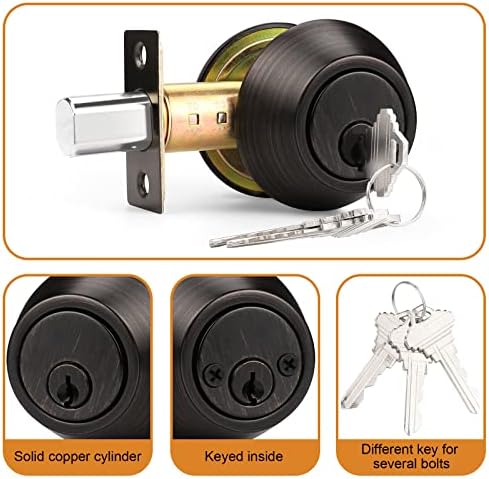 Probrico 2-Piece Oil Rubbed Bronze Double Cylinder Deadbolt Lock