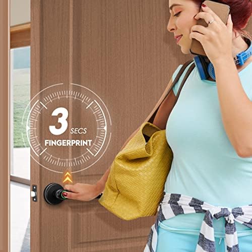 Fingerprint Door Lock Black