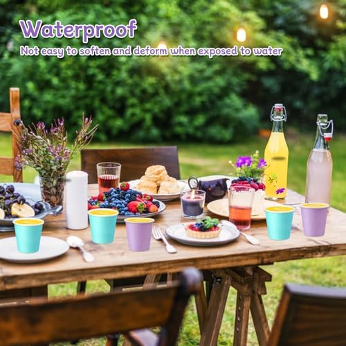 Premium 3 oz Paper Cups 100 Pack Blue Purple Bathroom Travel Use