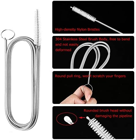 6-Piece Stainless Steel Refrigerator Drain Brush Set