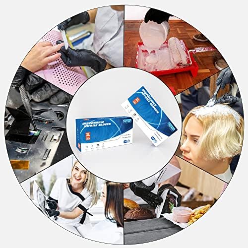 AGAG Black Nitrile Gloves 100PCs Dispensable Masks