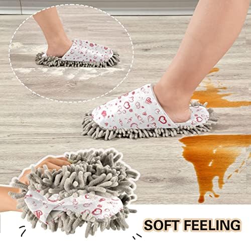 Valentines Day Mop Slipper Perfect for Mopping and Walking