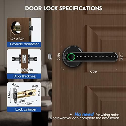 Fingerprint Door Lock Black