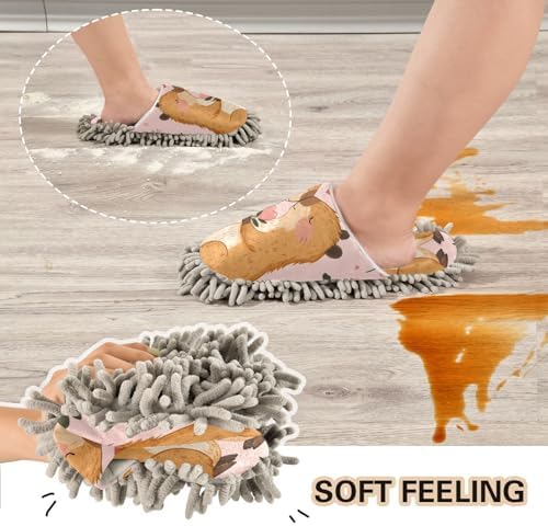 FLildon Microfiber Mopping Slippers - Soft Washable Time-Saving for Households
