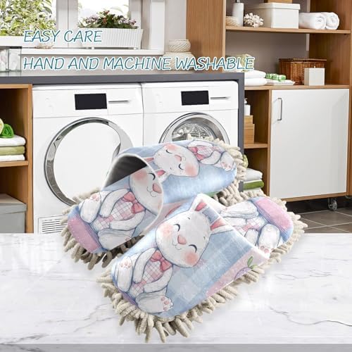 Washable Microfiber Mop Slipper for MenWomen Soft Noiseless Floor Cleaning Tool