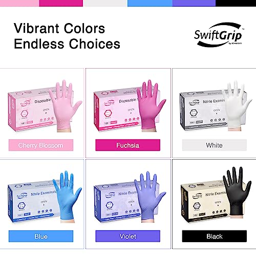 SwiftGrip Disposable Nitrile Exam Gloves Non-Sterile Danger-Free