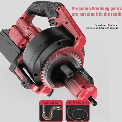 Cordless Electric Drain Auger Red