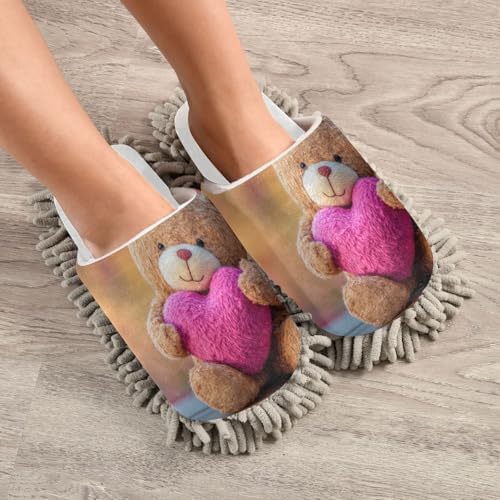 Burbuja Valentine Bear Hold Heart Mop Slippers