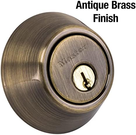 Master Lock Single Cylinder Door Lock with Tulip Knob Antique Brass TUCO0605