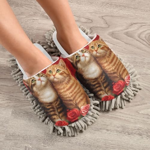 Burbuja Cats Roses Mop Slippers