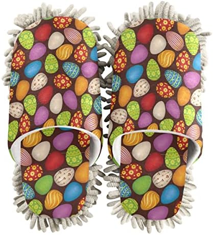 DOMIKING Easter Egg Mop Slippers for Women Kitchen and Bathroom Cleaning