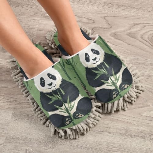 Cute Forest Panda Mop Slippers