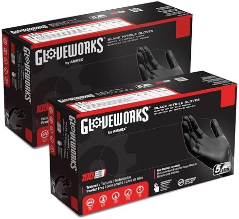 GLOVEWORKS Black Nitrile Gloves