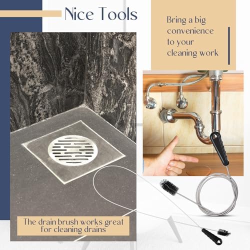 Baderke 2 Pcs Flexible Long Sink Drain brushes