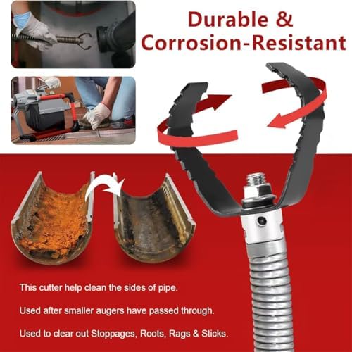 Dewal Accs Drain Auger Set for 4-8 Pipe Cleaning 3-Pack