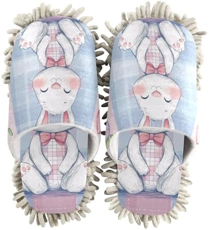 Washable Microfiber Mop Slipper for MenWomen Soft Noiseless Floor Cleaning Tool